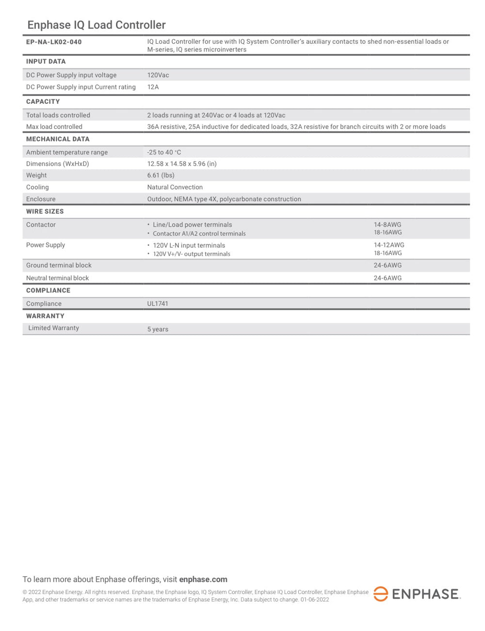 #keyword# - Enphase IQ Load Controller EP-NA-LK02-040 - #picturestatus# - Clear Energy Partners