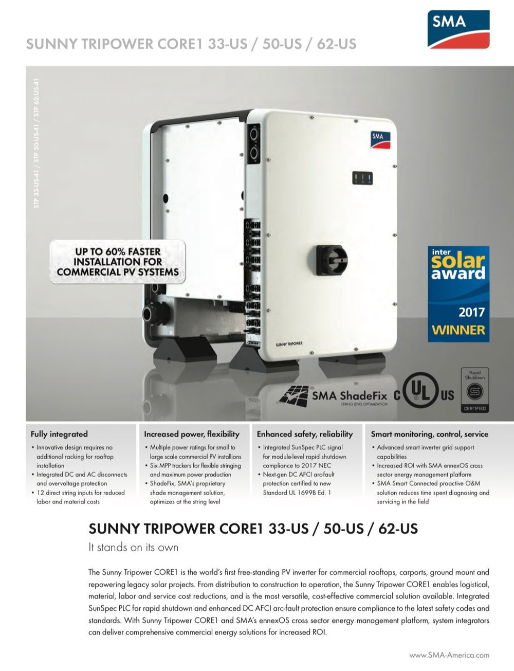 #keyword# - string - SMA Sunny Tripower CORE1 62-US String Inverter - #picturestatus# - Clear Energy Partners